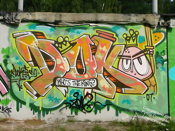 Граффити в Солнцево на гаражах вдоль железной дорогт между станциями Солнечная и Востряково 2008 год